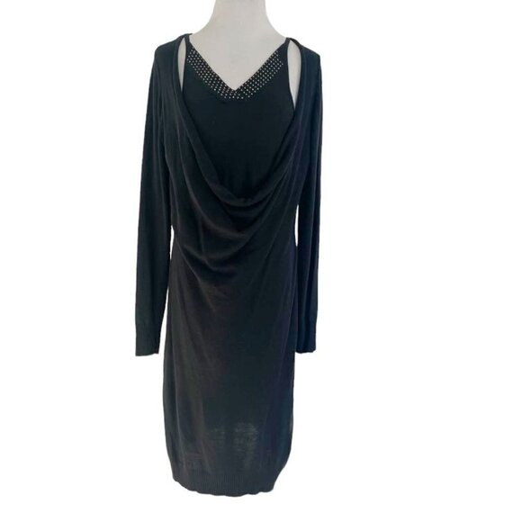 Kerisma Size XL Dress Embellished Boho Lagenlook Long Sleeve Cashmere Blend - Picture 1 of 7